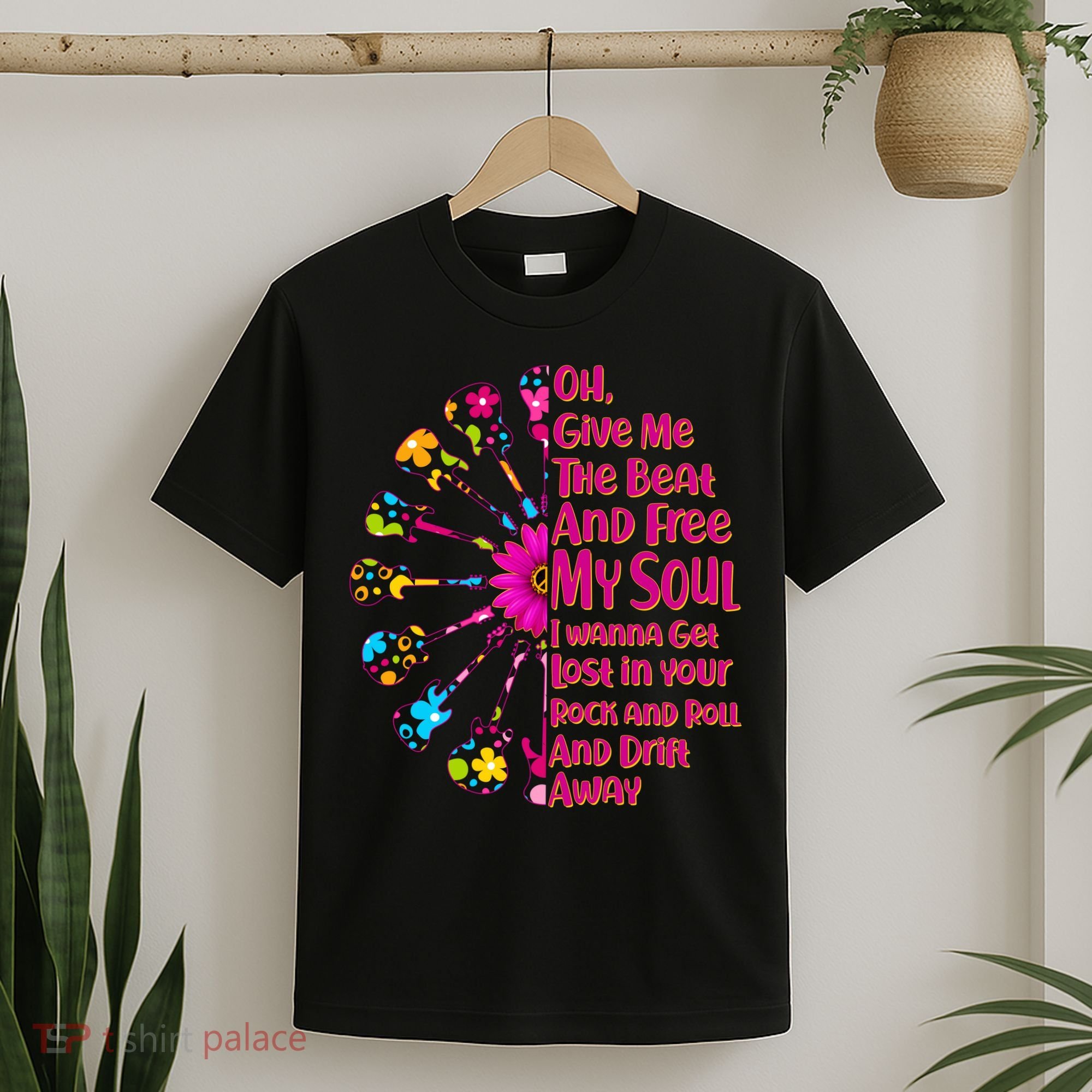 Give Me The Beat Hippie Guitars T-Shirt