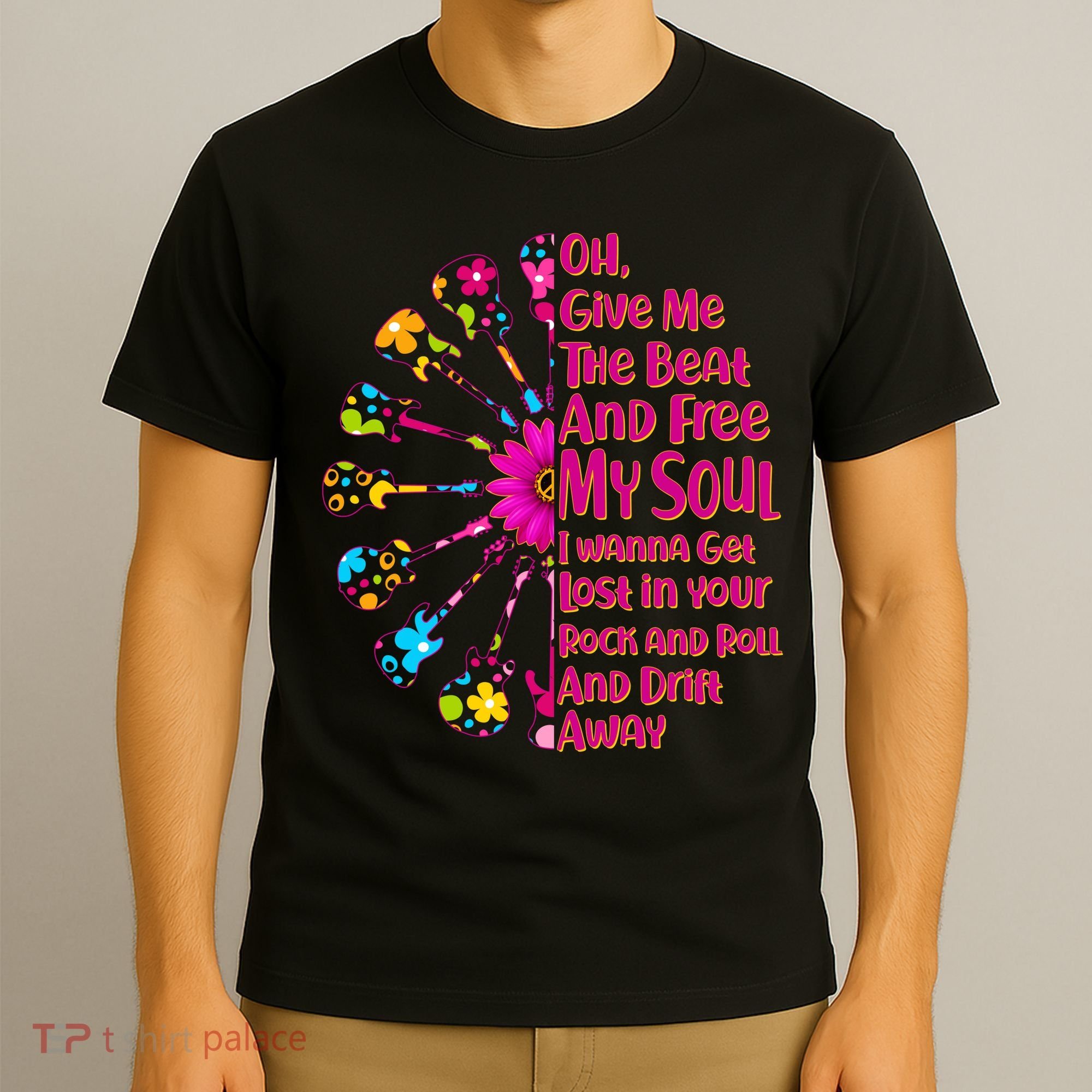 Give Me The Beat Hippie Guitars T-Shirt