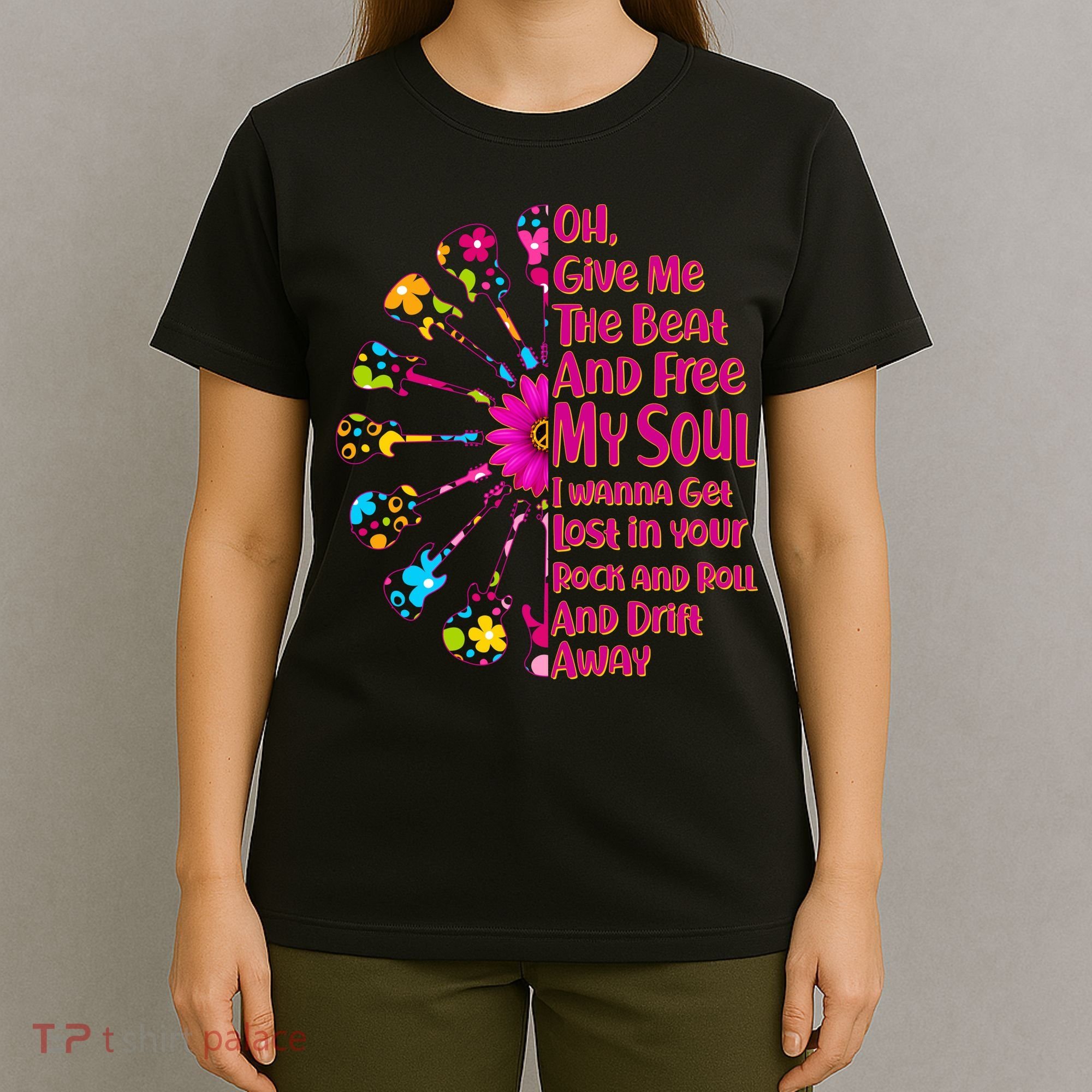 Give Me The Beat Hippie Guitars T-Shirt
