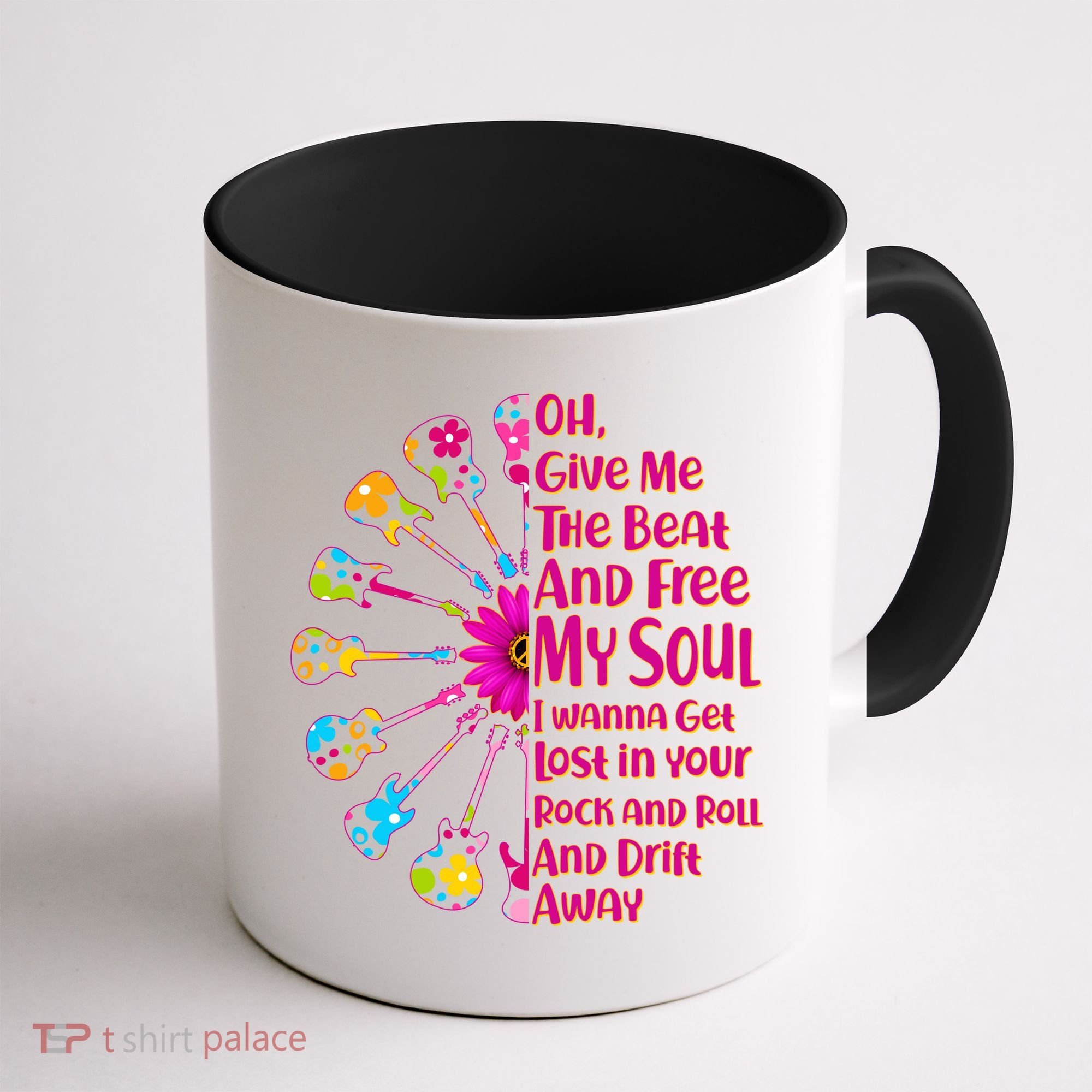 Give Me The Beat Hippie Guitars Coffee Mug