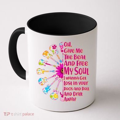 Give Me The Beat Hippie Guitars Coffee Mug