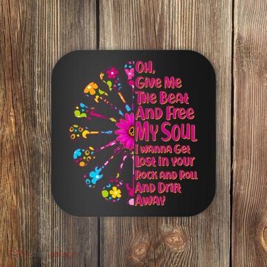 Give Me The Beat Hippie Guitars Coaster