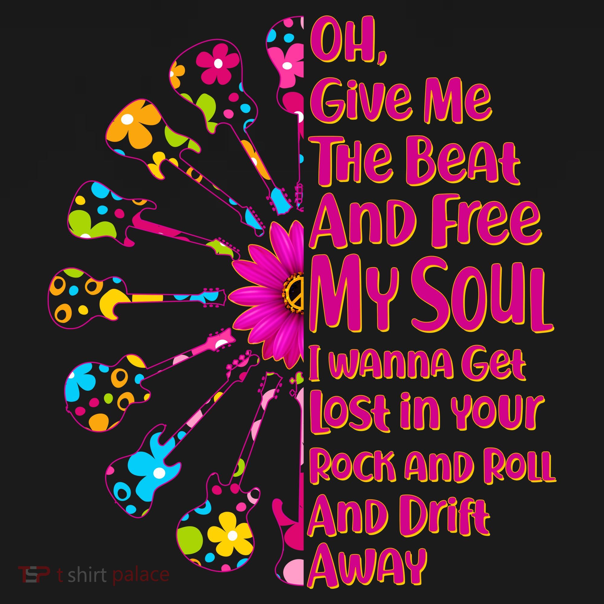 Give Me The Beat Hippie Guitars Coaster