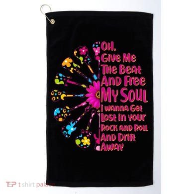 Give Me The Beat Hippie Guitars Golf Towel