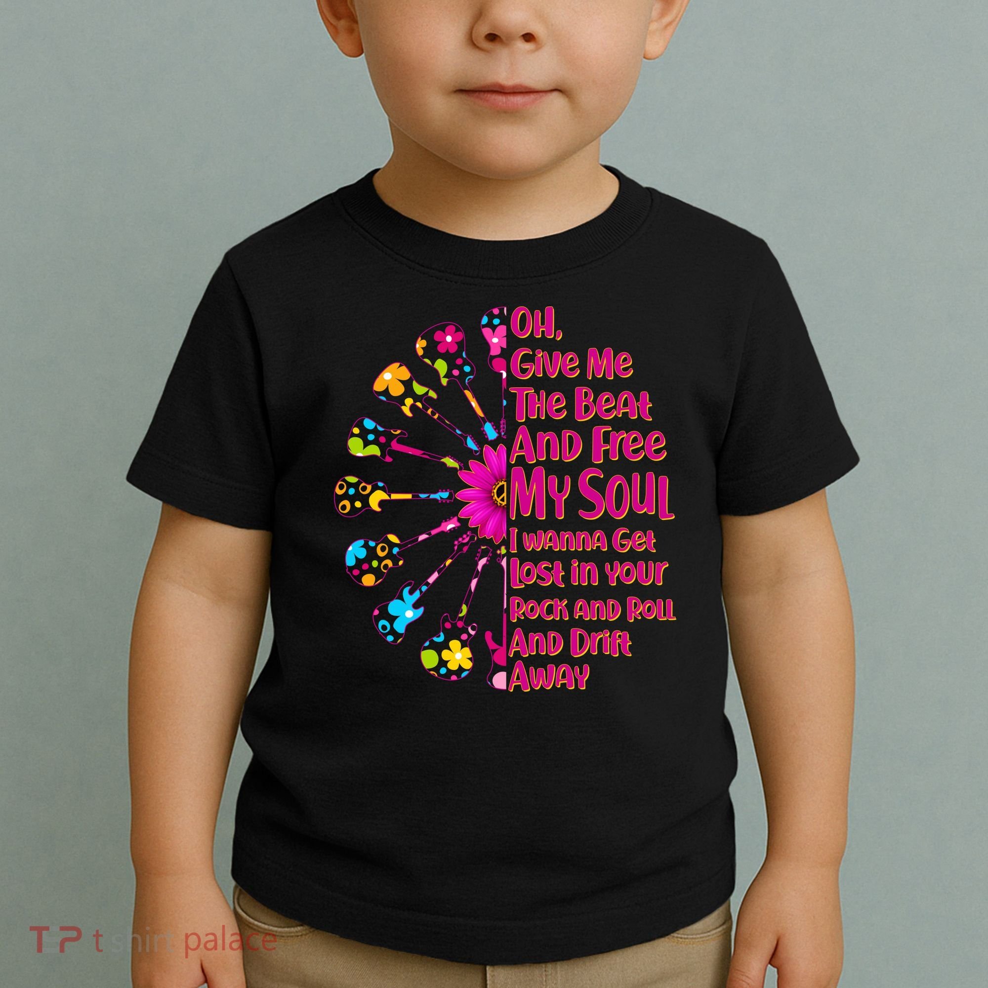 Give Me The Beat Hippie Guitars Toddler T-Shirt