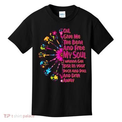 Give Me The Beat Hippie Guitars Kids T-Shirt