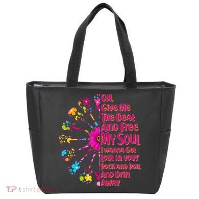 Give Me The Beat Hippie Guitars Tote Bag