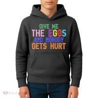Give Me The Eggs and Nobody Gets Hurt Easter Egg Hunt Kids Hoodie thumb 4