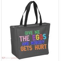 Give Me The Eggs and Nobody Gets Hurt Easter Egg Hunt Tote Bag thumb 2