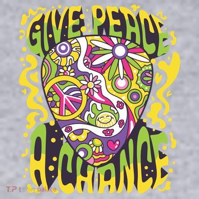 Give Peace A Chance Hippie Guitar Pick Women's Racerback Cropped Tank