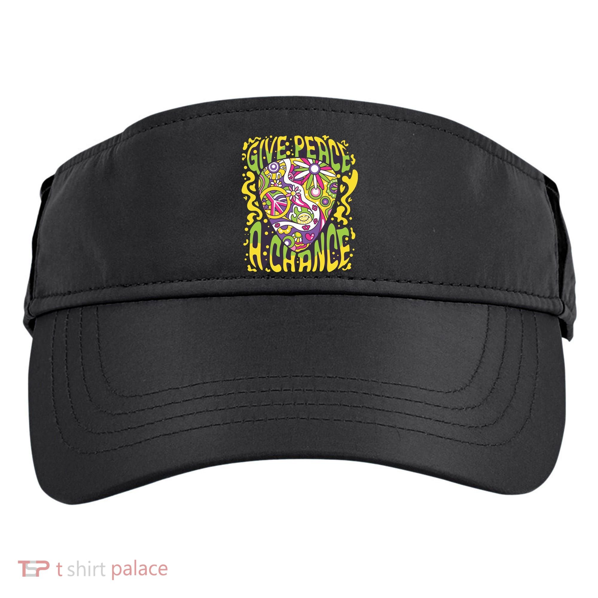 Give Peace A Chance Hippie Guitar Pick Adult Drive Performance Visor