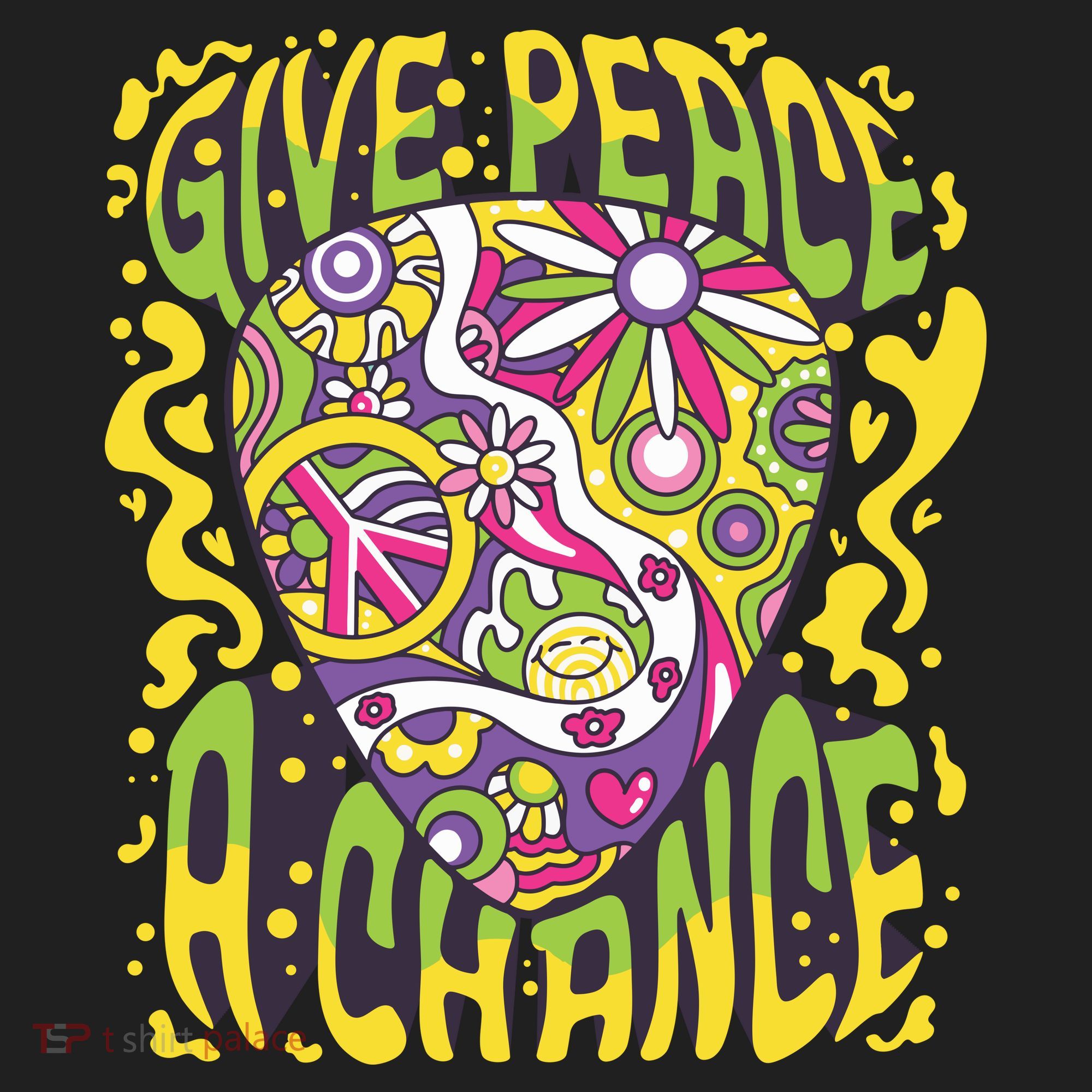 Give Peace A Chance Hippie Guitar Pick Adult Drive Performance Visor