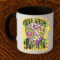 Give Peace A Chance Hippie Guitar Pick Coffee Mug thumb 2
