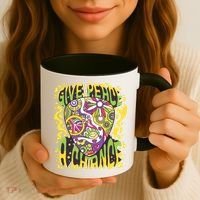 Give Peace A Chance Hippie Guitar Pick Coffee Mug thumb 3