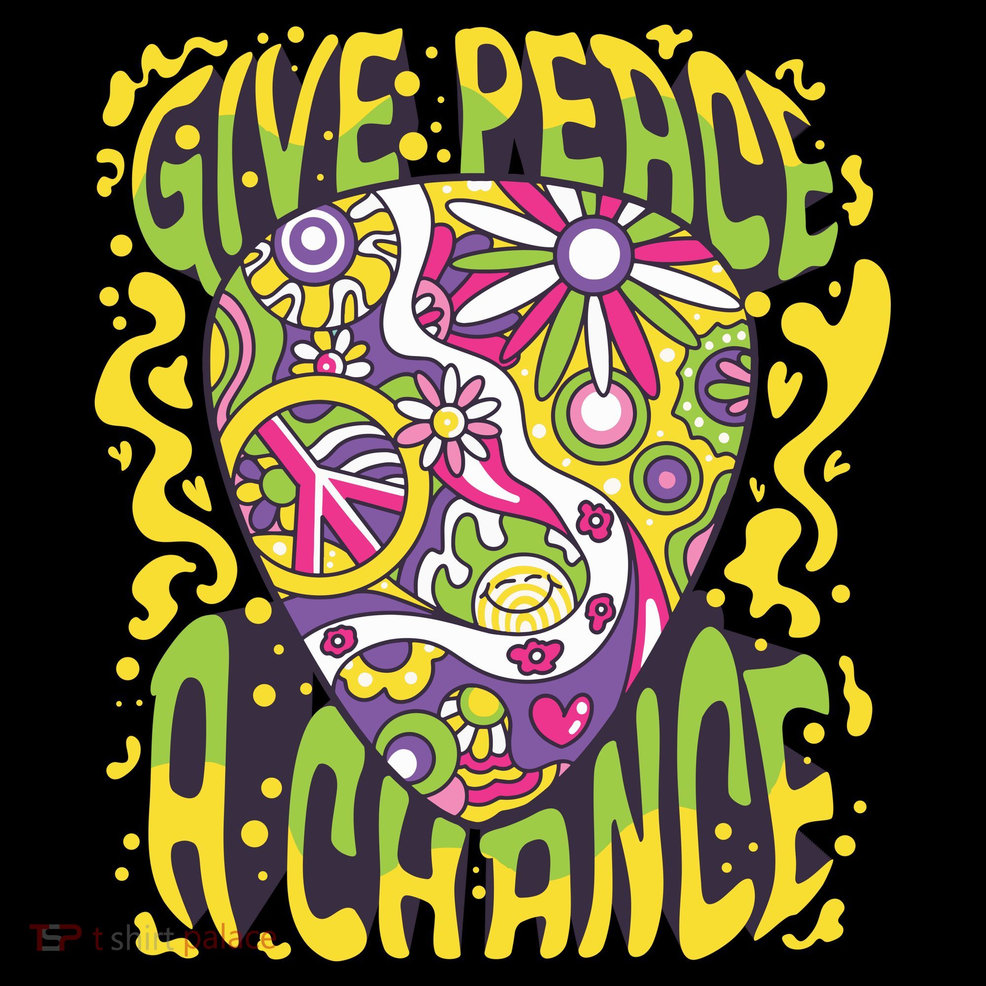 Give Peace A Chance Hippie Guitar Pick Coffee Mug