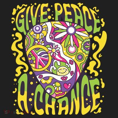 Give Peace A Chance Hippie Guitar Pick 12oz Stainless Steel Coffee Mug