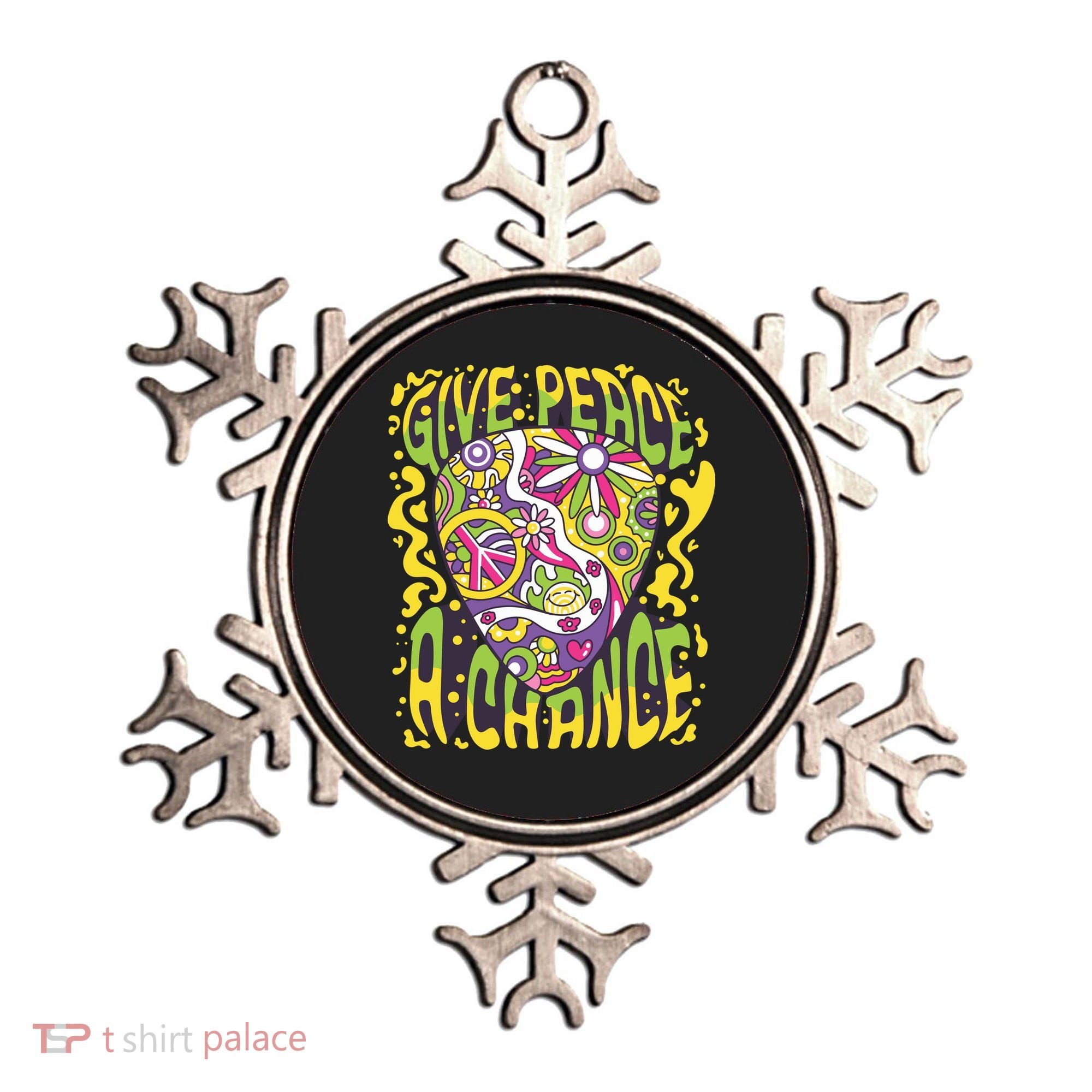 Give Peace A Chance Hippie Guitar Pick Ornament