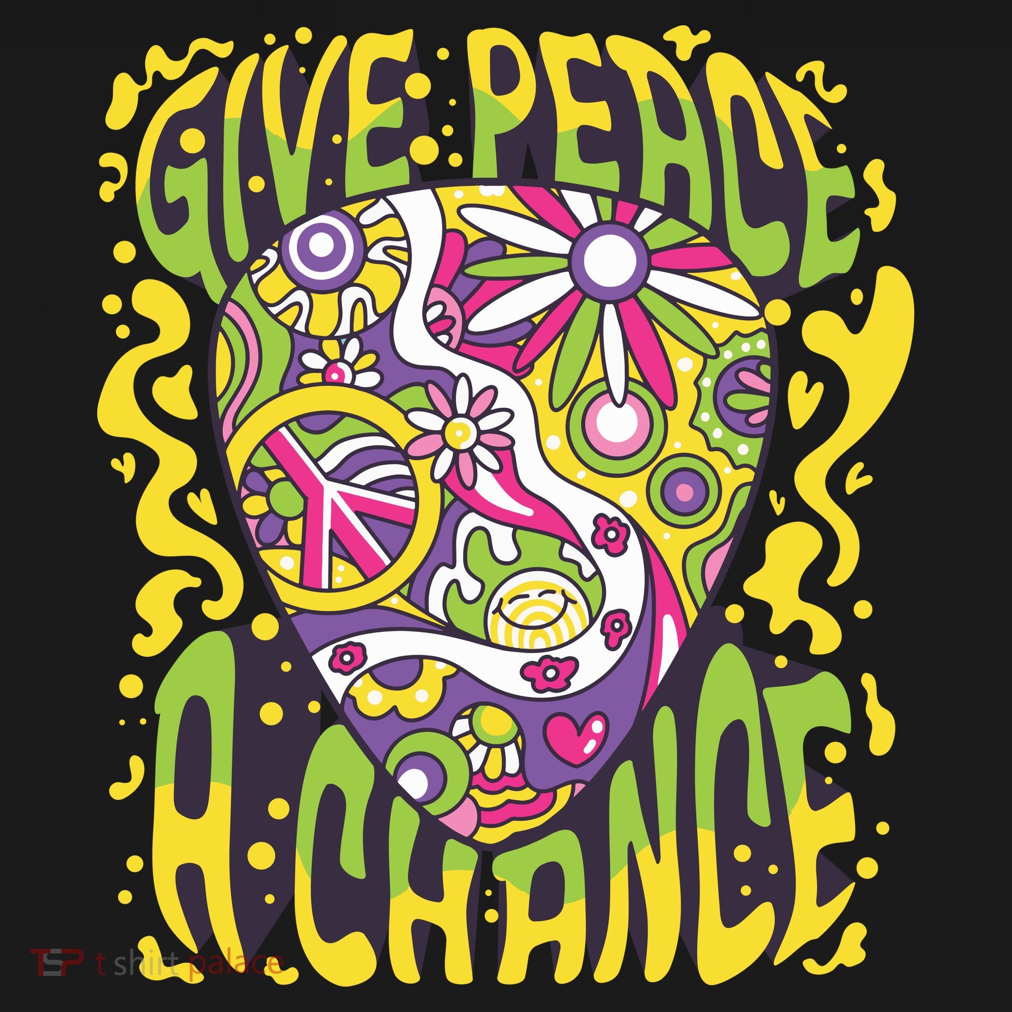 Give Peace A Chance Hippie Guitar Pick Ornament