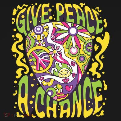 Give Peace A Chance Hippie Guitar Pick Women's Perfect Tri Rocker Tank