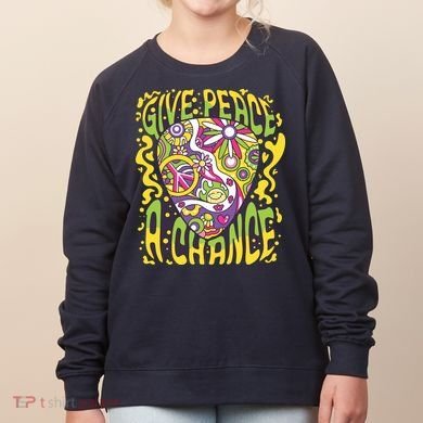 Give Peace A Chance Hippie Guitar Pick Women's Sweatshirt
