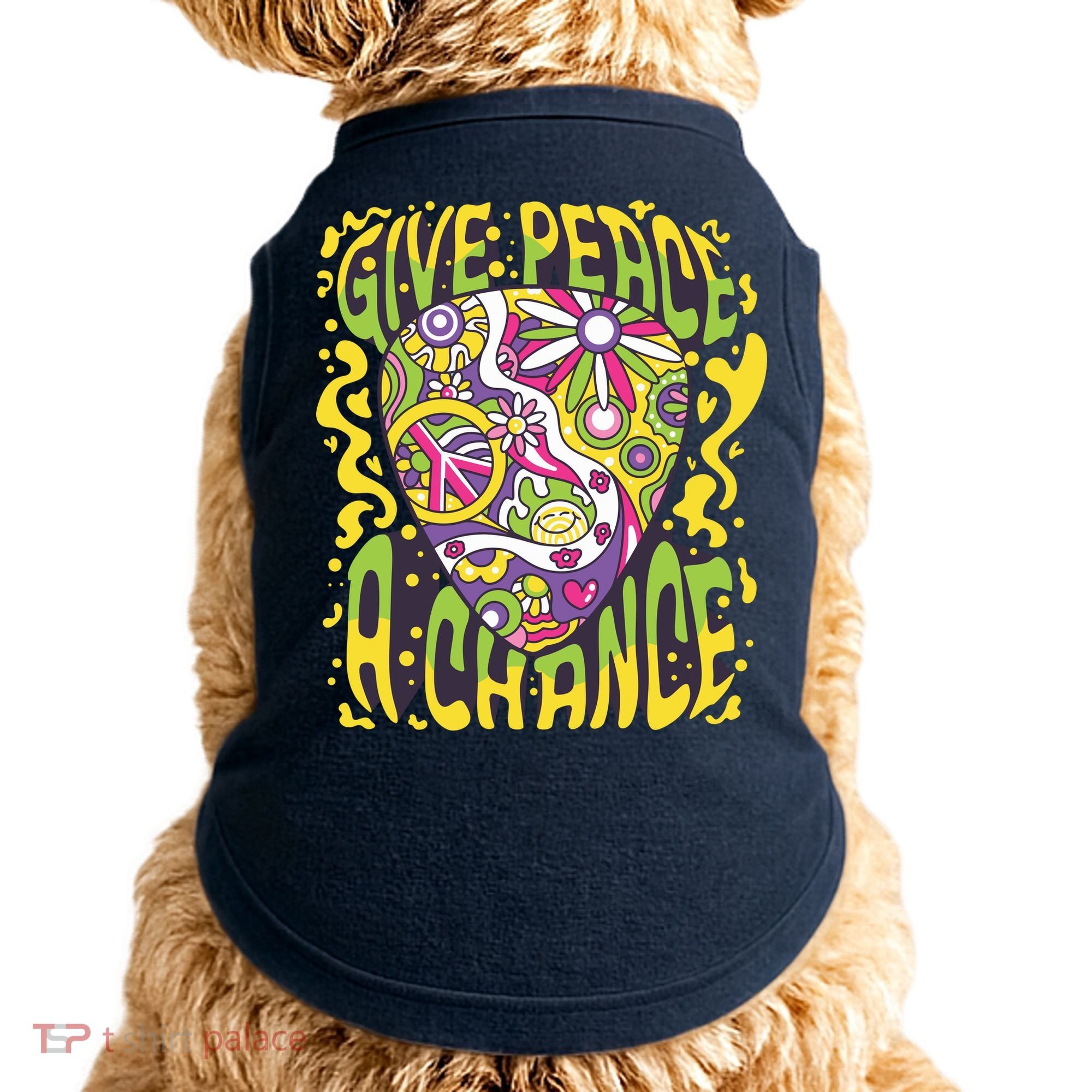 Give Peace A Chance Hippie Guitar Pick Doggie Tank