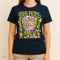 Give Peace A Chance Hippie Guitar Pick T-Shirt thumb 4