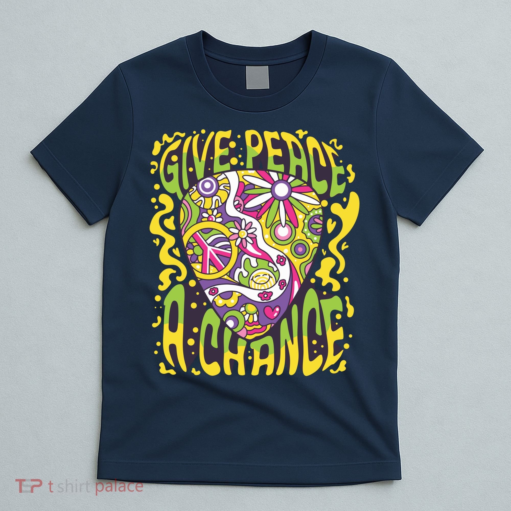 Give Peace A Chance Hippie Guitar Pick T-Shirt