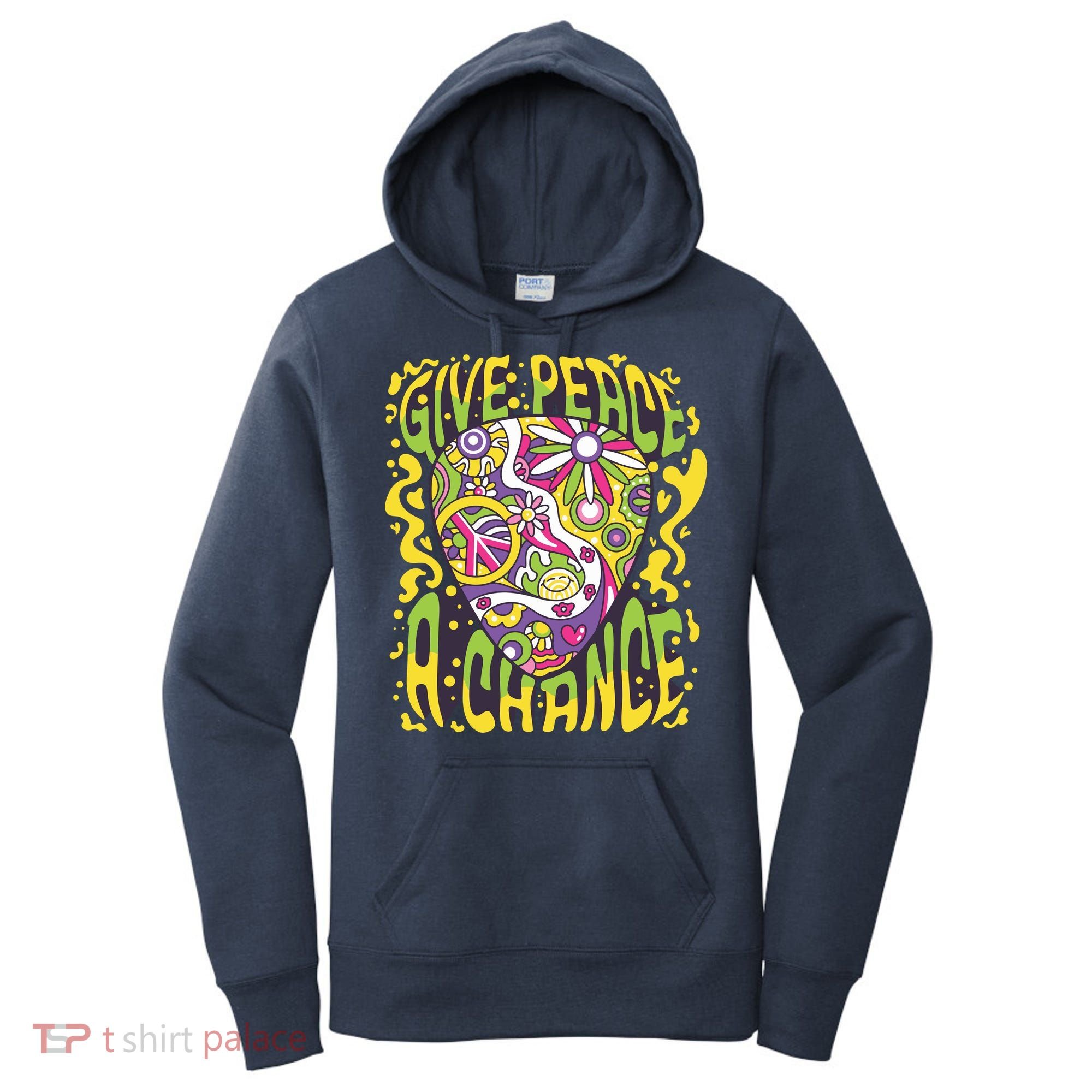 Give Peace A Chance Hippie Guitar Pick Women's Hoodie