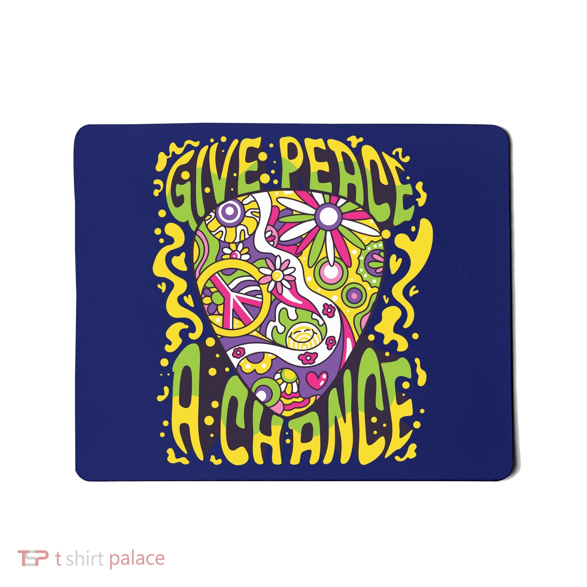 Give Peace A Chance Hippie Guitar Pick Mousepad