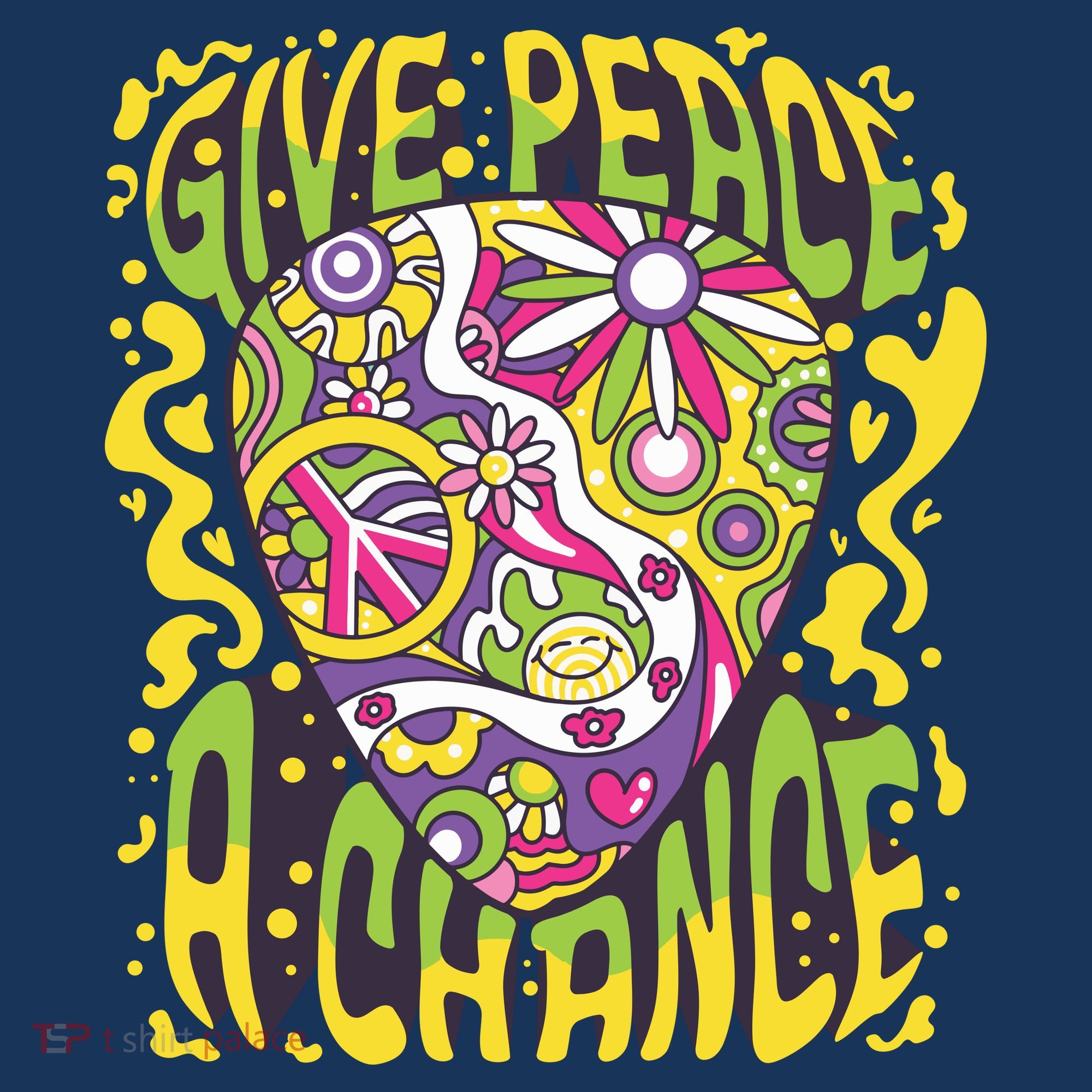 Give Peace A Chance Hippie Guitar Pick Mousepad