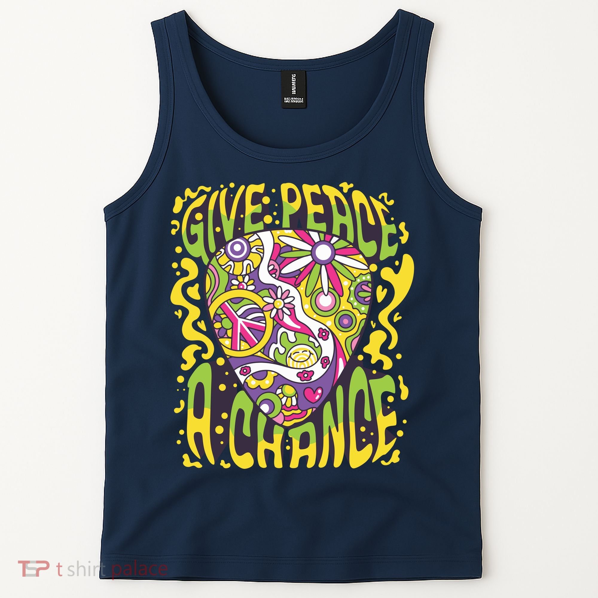Give Peace A Chance Hippie Guitar Pick Tank Top