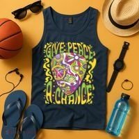 Give Peace A Chance Hippie Guitar Pick Tank Top thumb 4