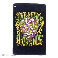 Give Peace A Chance Hippie Guitar Pick Golf Towel thumb 0