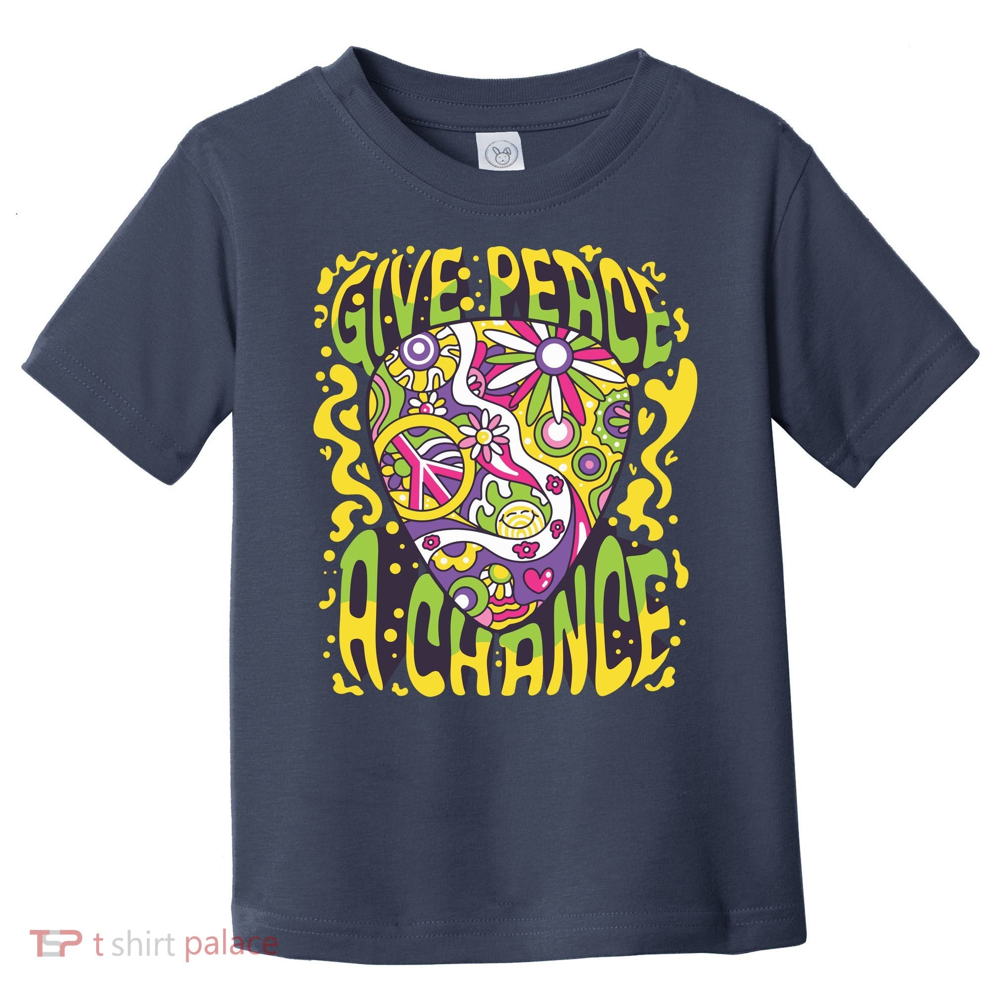 Give Peace A Chance Hippie Guitar Pick Toddler T-Shirt