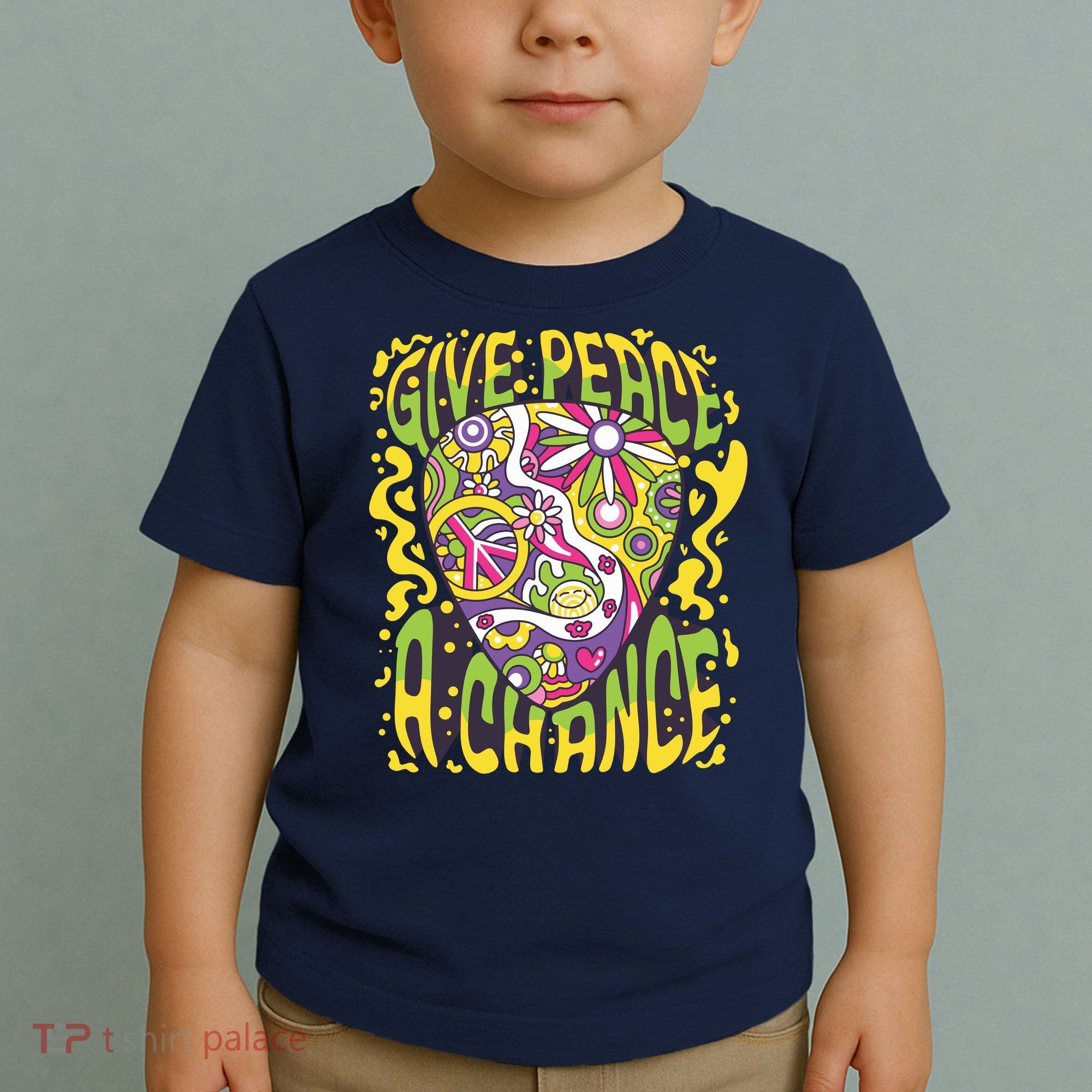 Give Peace A Chance Hippie Guitar Pick Toddler T-Shirt
