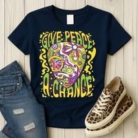 Give Peace A Chance Hippie Guitar Pick Women's T-Shirt thumb 3
