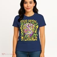 Give Peace A Chance Hippie Guitar Pick Women's T-Shirt thumb 4