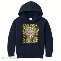 Give Peace A Chance Hippie Guitar Pick Kids Hoodie thumb 0