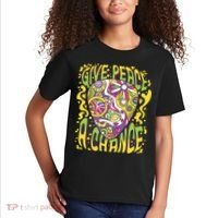 Give Peace A Chance Hippie Guitar Pick Kids T-Shirt thumb 2