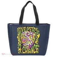 Give Peace A Chance Hippie Guitar Pick Tote Bag thumb 0