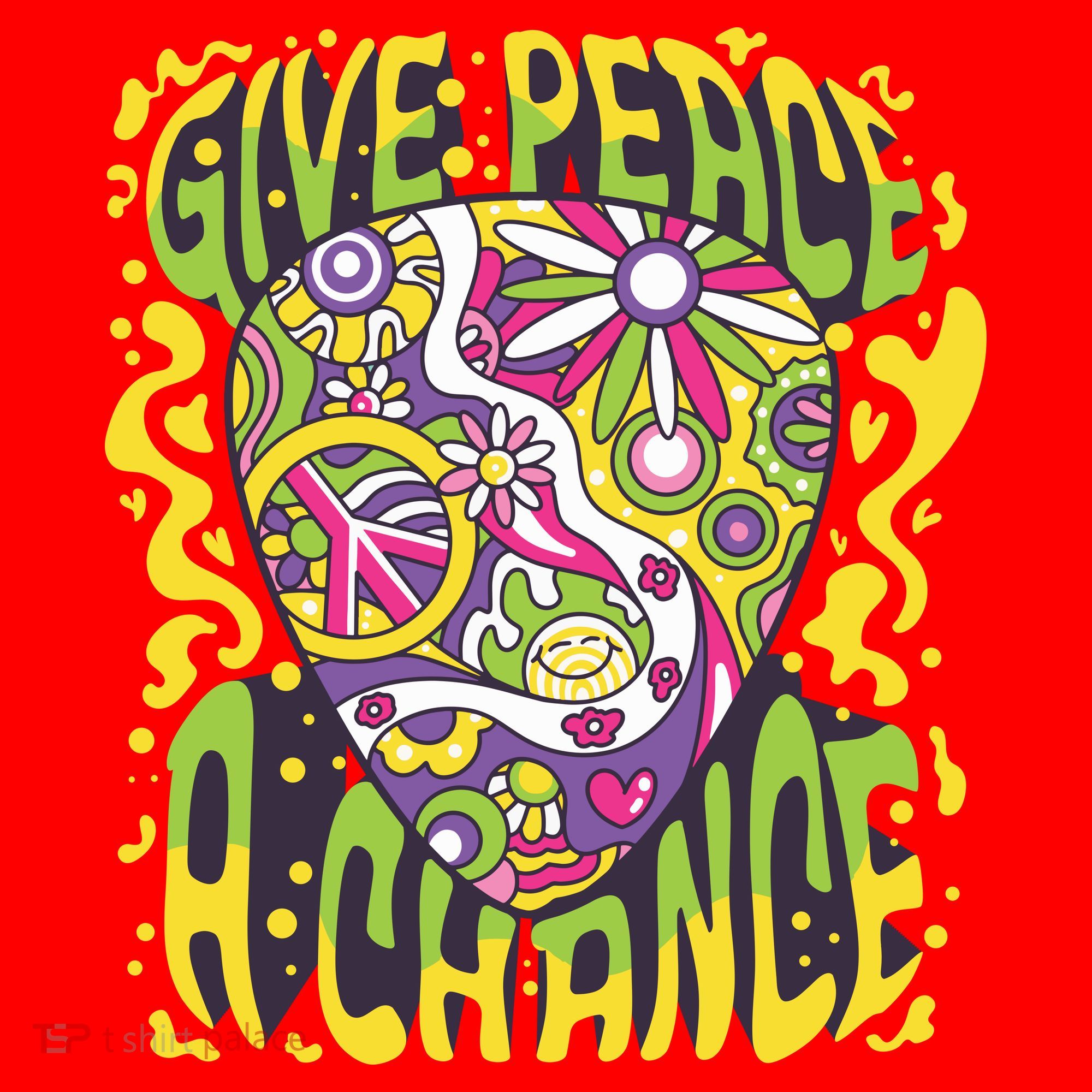 Give Peace A Chance Hippie Guitar Pick Santa Hat