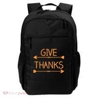 Give Thanks Arrows Heart Thanksgiving Backpack thumb 0