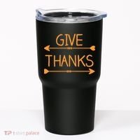 Give Thanks Arrows Heart Thanksgiving Tumbler thumb 0