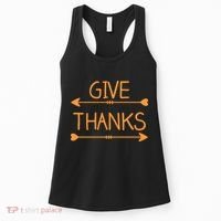 Give Thanks Arrows Heart Thanksgiving Women's Tank Top thumb 0