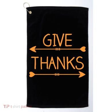 Give Thanks Arrows Heart Thanksgiving Golf Towel
