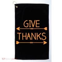 Give Thanks Arrows Heart Thanksgiving Golf Towel thumb 0