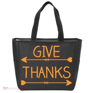 Give Thanks Arrows Heart Thanksgiving Tote Bag