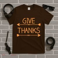 Give Thanks Arrows Heart Thanksgiving T-Shirt thumb 5