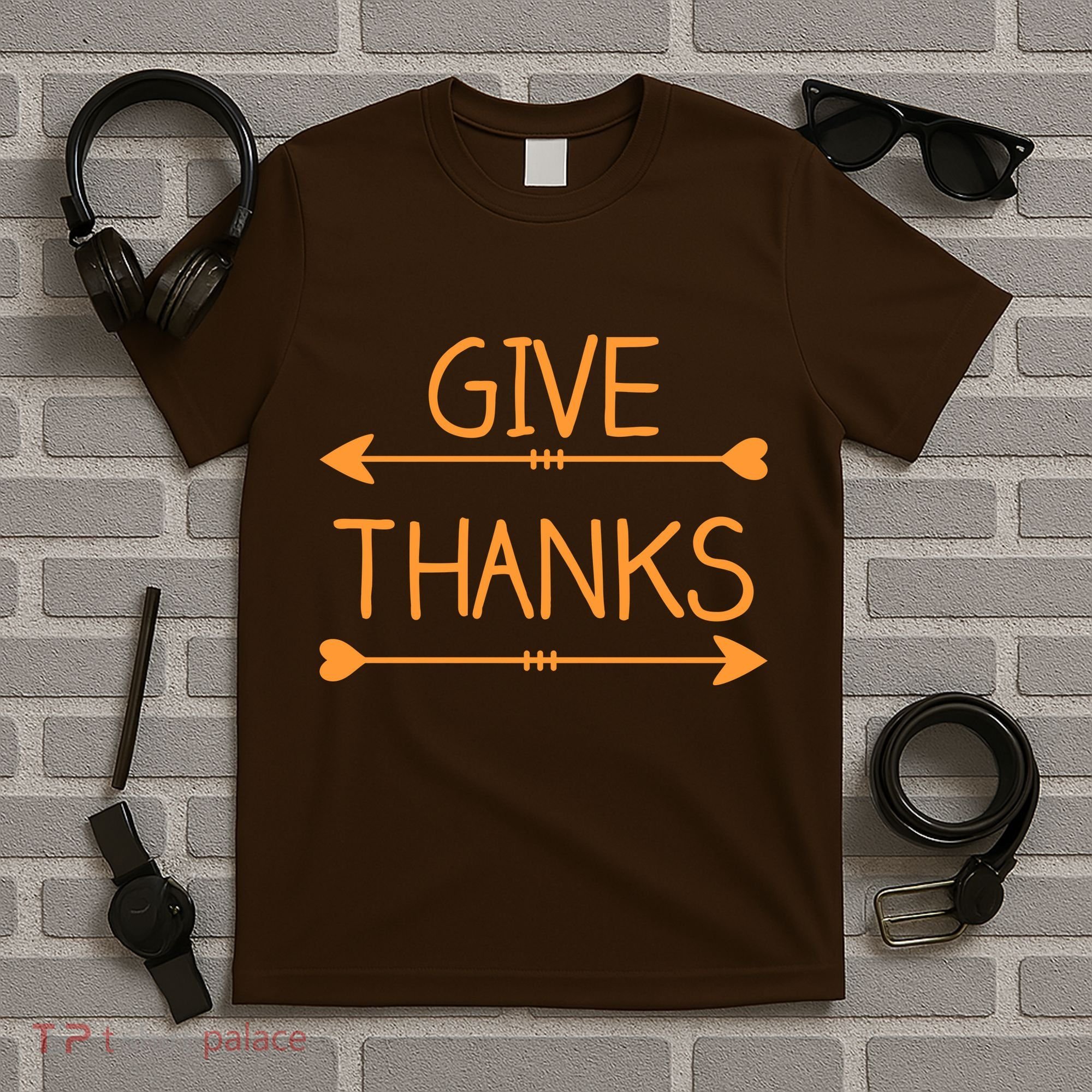 Give Thanks Arrows Heart Thanksgiving T-Shirt