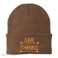 Give Thanks Arrows Heart Thanksgiving Beanie thumb 0